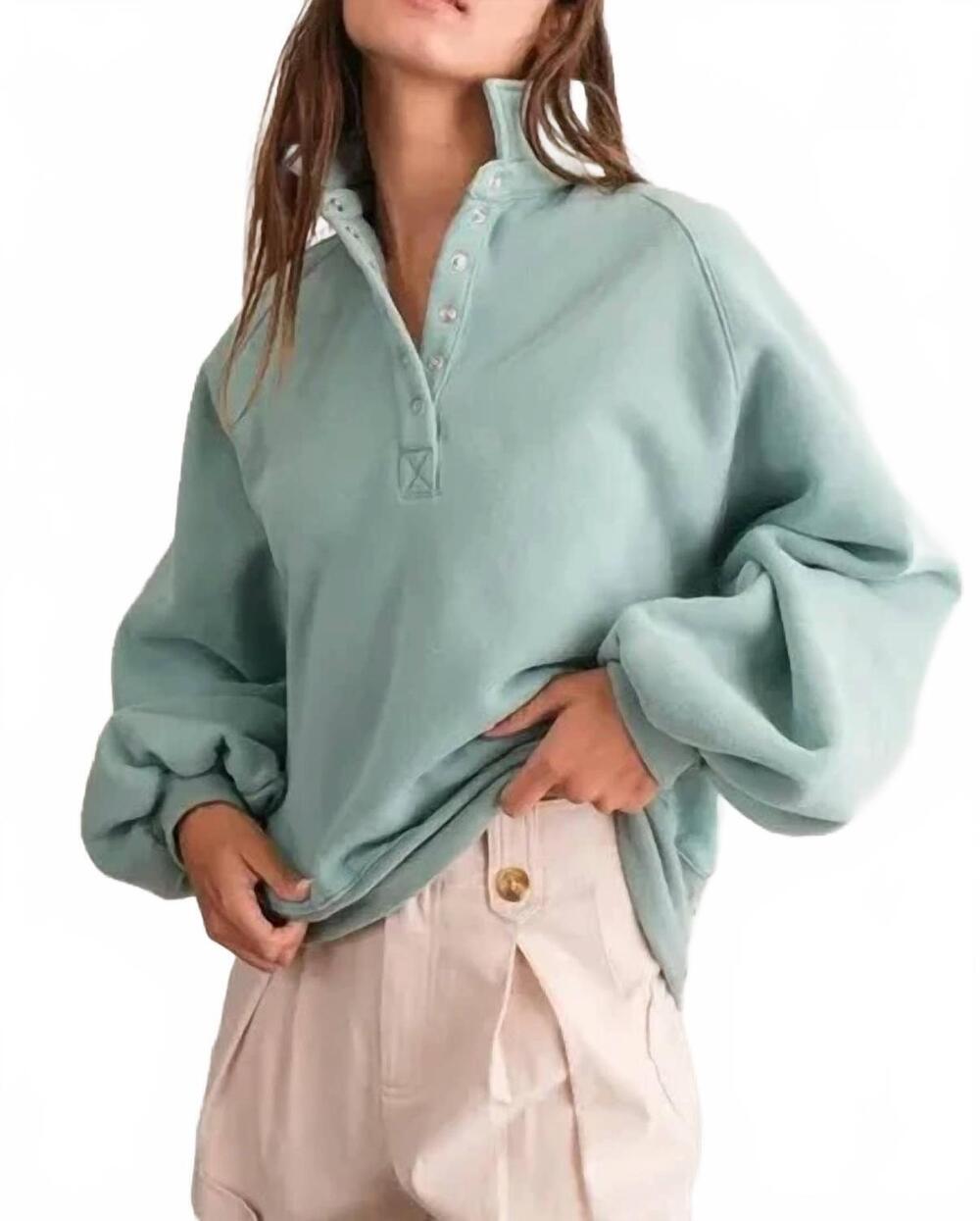 NEW PAPERMOON macie pullover sweatshirt in sage